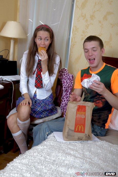 Skinny schoolgirl Mika Lana enjoys hardcore anal sex and takes a facial - Photo 3