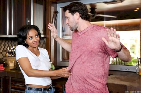 Daddy pulls out his dick and bangs two stepdaughters Aaliyah Hadid & Anya Ivy