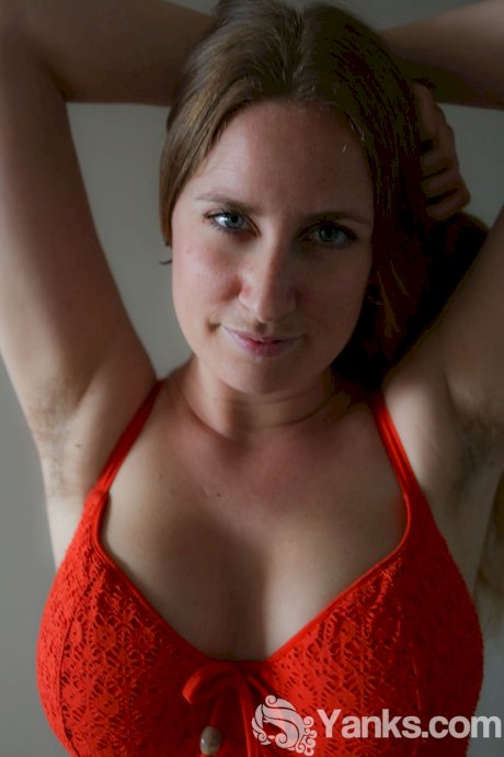 Busty redhead babe in sexy lingerie Nichole shows her curves and bushy twat - Photo 3