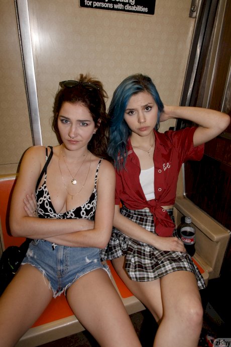 Babe in a provocative outfit Skye Blue poses with her girlfriends in public