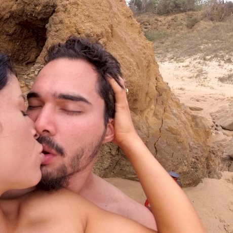 Brunette European gets filmed and fucked by her man on the beach - Photo 1