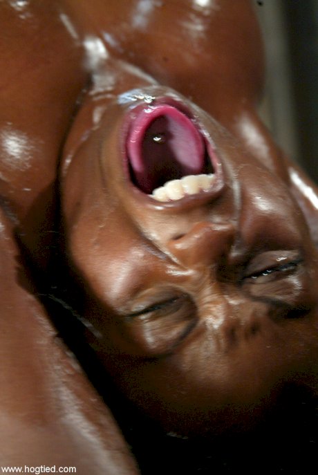 Busty ebony MILF Jada Fire gets pounded & face fucked with a dildo in bondage