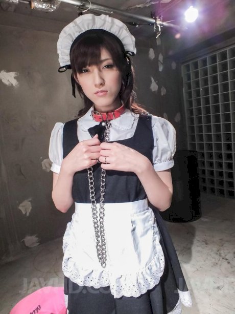 Kanako Kimura in uniform and chains gets vibrators in hairy twat