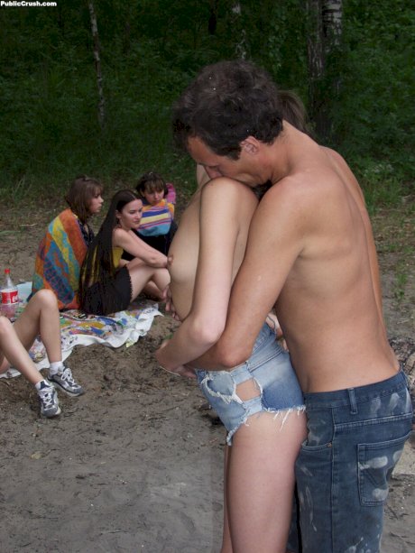 College students get naked and have sex in the woods among their friends