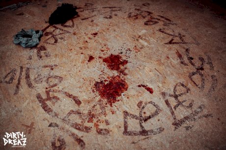 Body modifiers leave a pool of blood on the floor after having sex
