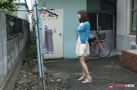 Sweet Japanese babe Juri Kitahara gives her landlord a hot blowjob