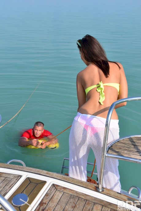 European babe Vicky Love strips and teases before getting rammed on a yacht - Photo 6