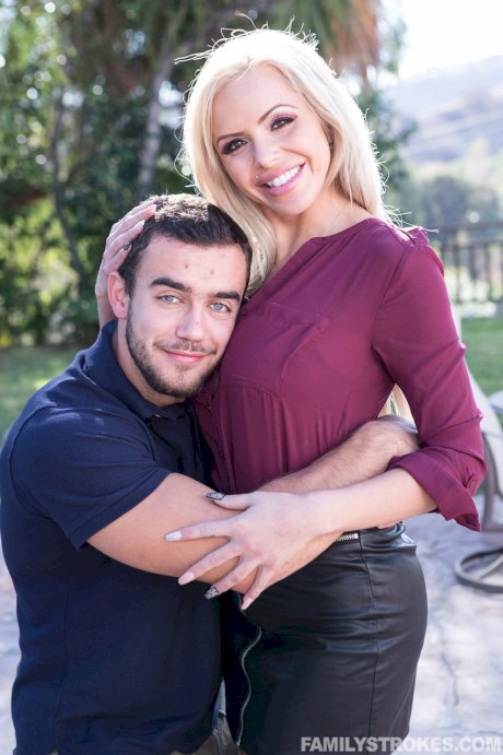Blonde cougar Nina Elle seduces and fucks her stepson in an act of revenge