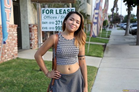 Filipina chick gets naked before POV sex with a large white cock - Photo 3