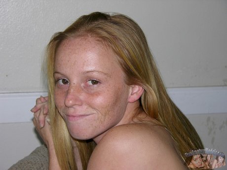 Teen amateur Alyssa Hart wears nothing more than the freckles on her face