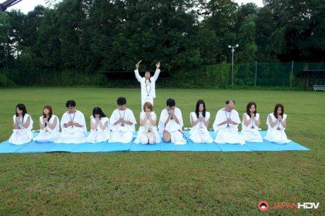 Japanese babes get involved in kinky sex games during an outdoor XXX ritual