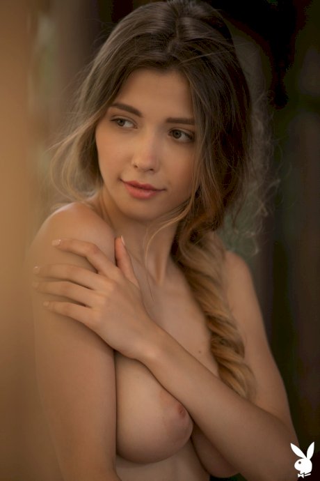 Young centerfold Mila Azul shows her beautiful tits while fully naked