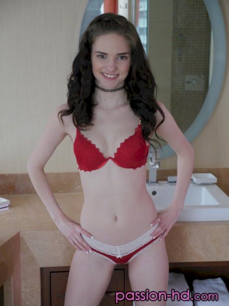 Solo girl Lana Adams toys herself to orgasm after getting disrobed in bathroom - Photo 3