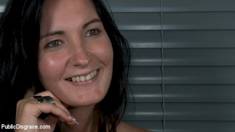 Dark-haired girl is humiliated and fucked while in public - Photo 11