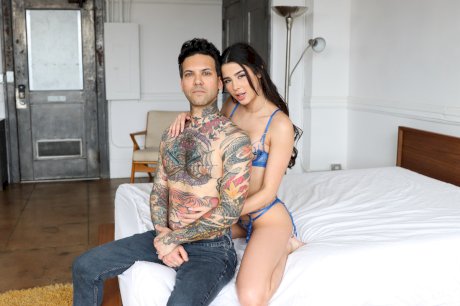 Sexy brunette Kylie Rocket ends up on top during sex with her tattooed lover