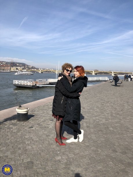 Redhead lesbian Elin Holm & mature brunette Merce having romantic date