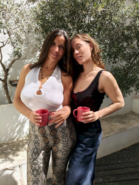 Beautiful lesbians Sofi L and Calita show off their tits and lick pussy - Photo 8