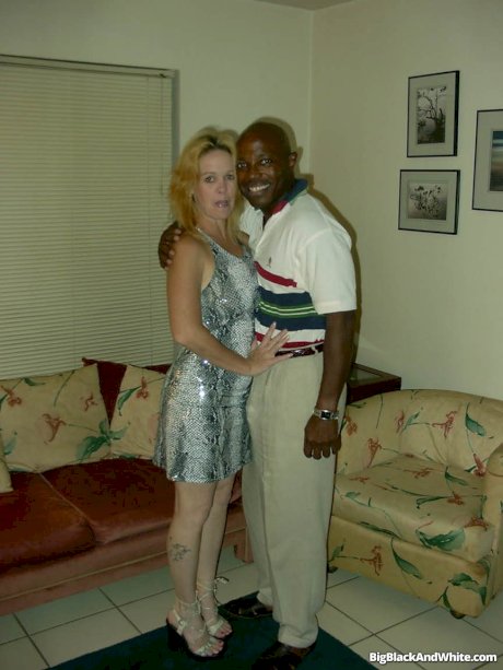 Blonde lady flaunts her big ass while fooling around with a black man