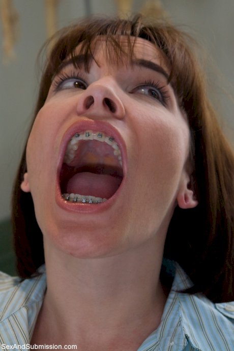 MILF with braces Dana DeArmond gets face fucked by her perverted dentist