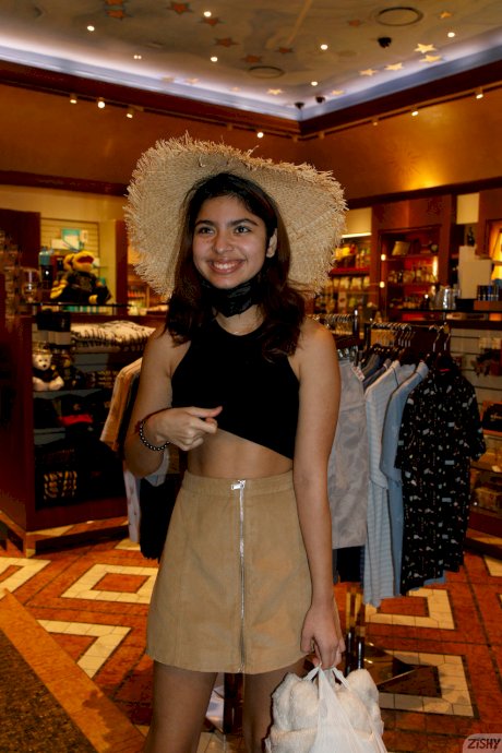 Amateur babe Hazel Heart flashes her undies in public and goes naked at home