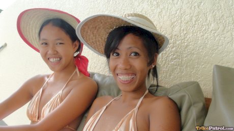 Beautiful Filipinas Jeremay & Mayka sharing a fat boner in a POV 3some