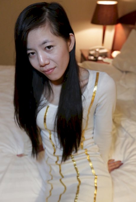 Skinny Asian Ming B gives a sloppy BJ and takes a big dick in her hairy twat porn pics