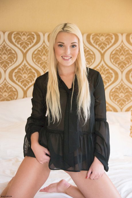 Beautiful blonde Lovita kisses her man before they embark on an intense fuck