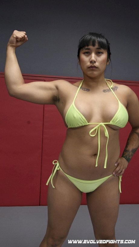Curvy Asian wrestler Mia Little getting stripped and fucked properly