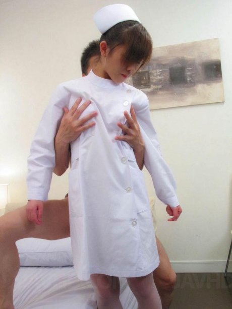 Japanese nurse Miina Minamoto has sex with a patient during a sponge bath