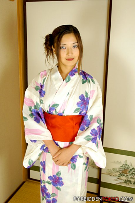 Busty Japanese girl Kasumi sucks and fucks her man wearing a kimono