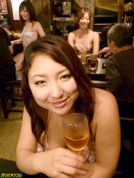 Sexy Asian lesbian Yuri Honma teasing nude & sharing cock with her hot GFs