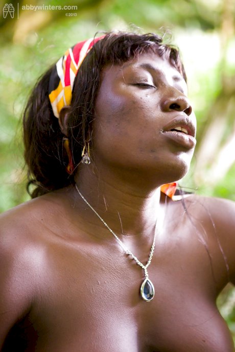 Older black woman Lewa getting naked in woods for nude modeling debut