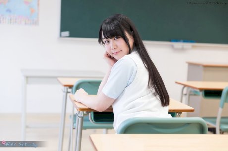 Horny Asian schoolgirl lifts up her skirt and masturbates