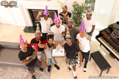 Cute Coco Lovelock turns her birthday party into an interracial blowbang