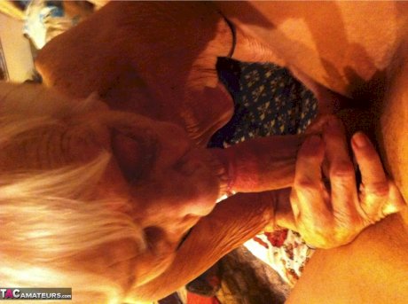 Really old granny shows off her cock sucking skills from a POV perspective