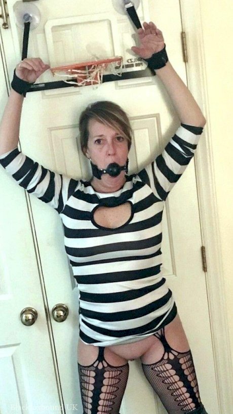 Amateur lady Meyer is gagged and restrained in various locations at home